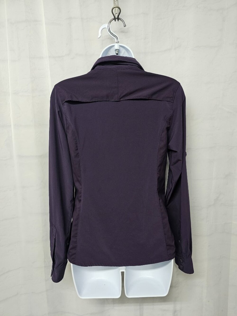 Columbia Omni-Shade Blouse Purple Button Up Roll Tab Gorpcore S - Picture 6 of 12